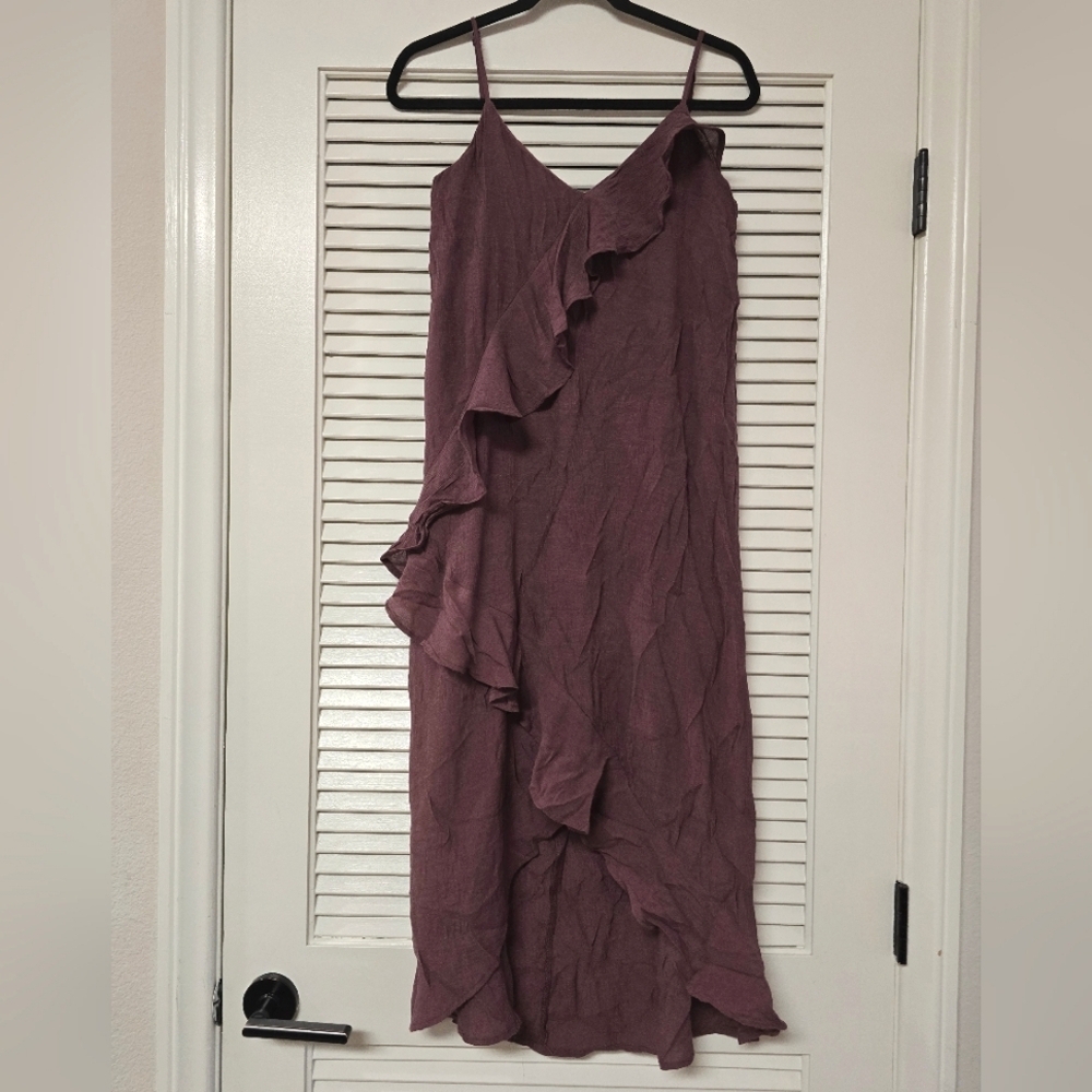 June & Hudson - Purple Ruffle Midi Maxi Sleeveless Dress